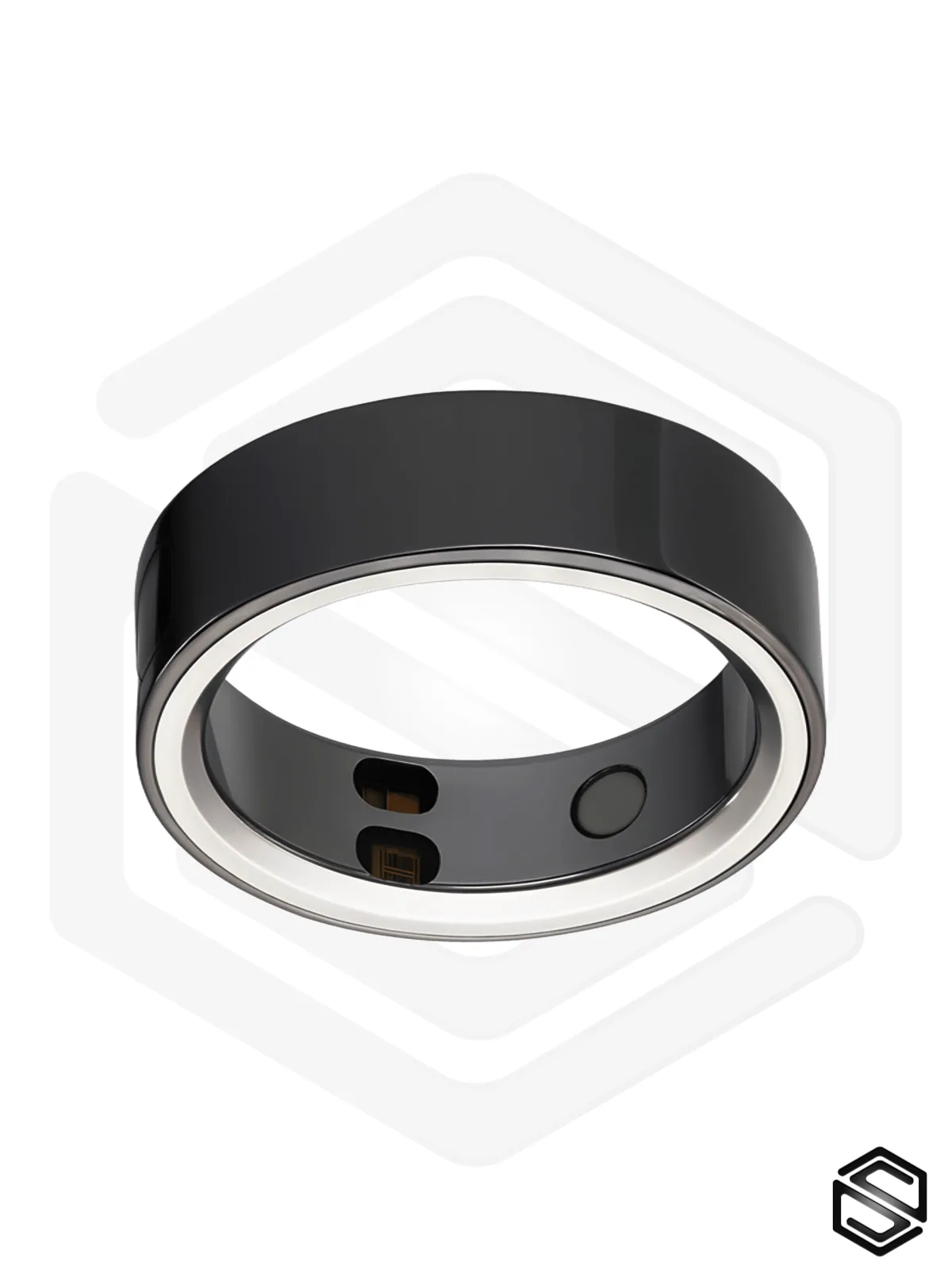 Тонкое умное кольцо с Вибрацией и Управлением HerzRing Sense Plus черный графит