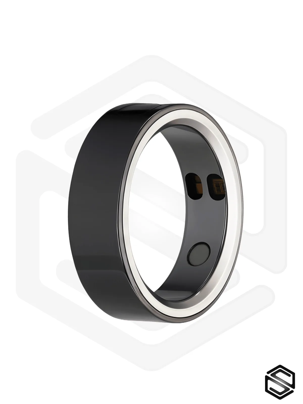 Тонкое умное кольцо с Вибрацией, Управлением & Чувствами HerzRing Sense X+ мерцающий кремень