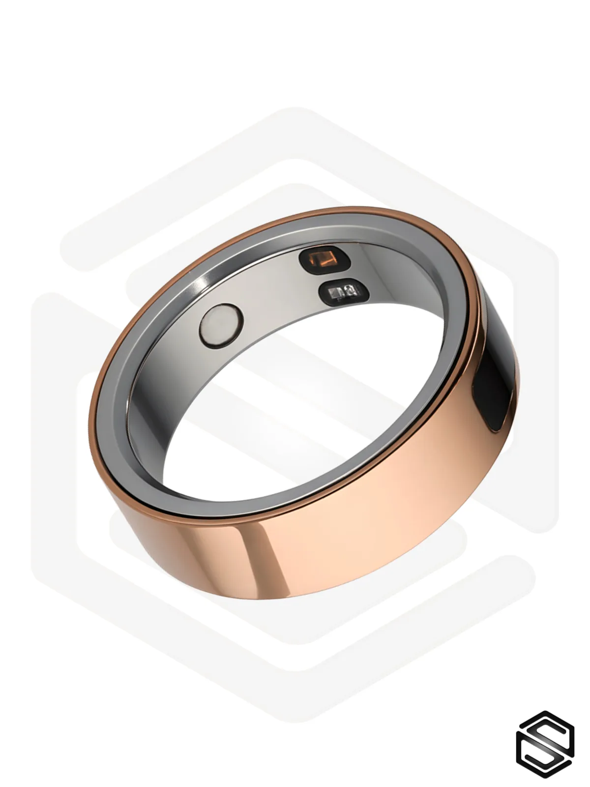 Тонкое умное кольцо с Глюкозой, Вибрацией, Управлением & Чувствами HerzRing Sense GX+ розовое золото