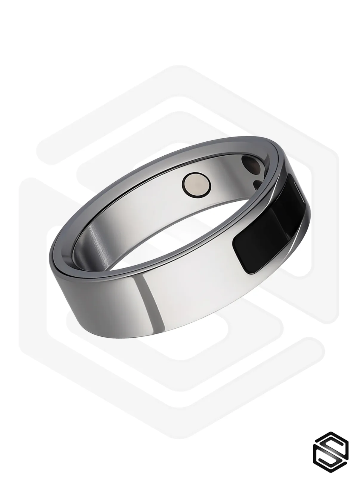 Тонкое умное кольцо с Сахаром, Вибрацией, Управлением &amp; Чувствами HerzRing Sense GX+ титан серебро