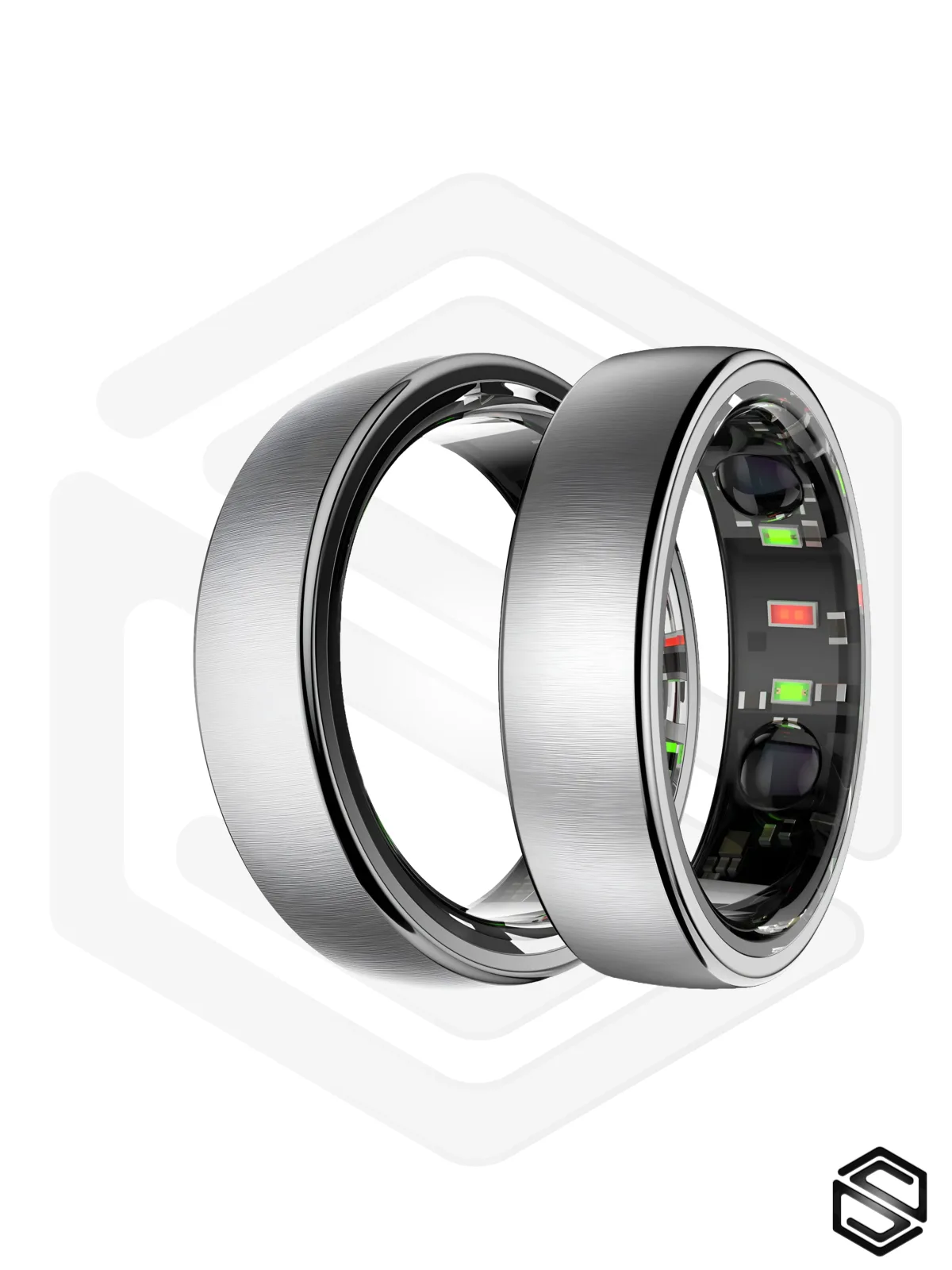 Тонкое Умное кольцо с вибрацией HerzRing Slim Pro X6 - серебро