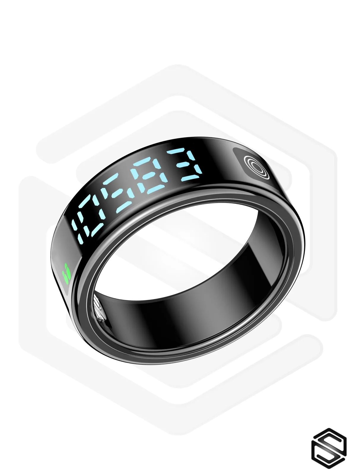 Умное кольцо с экраном и сенсорами HerzRing Vision RJ черное