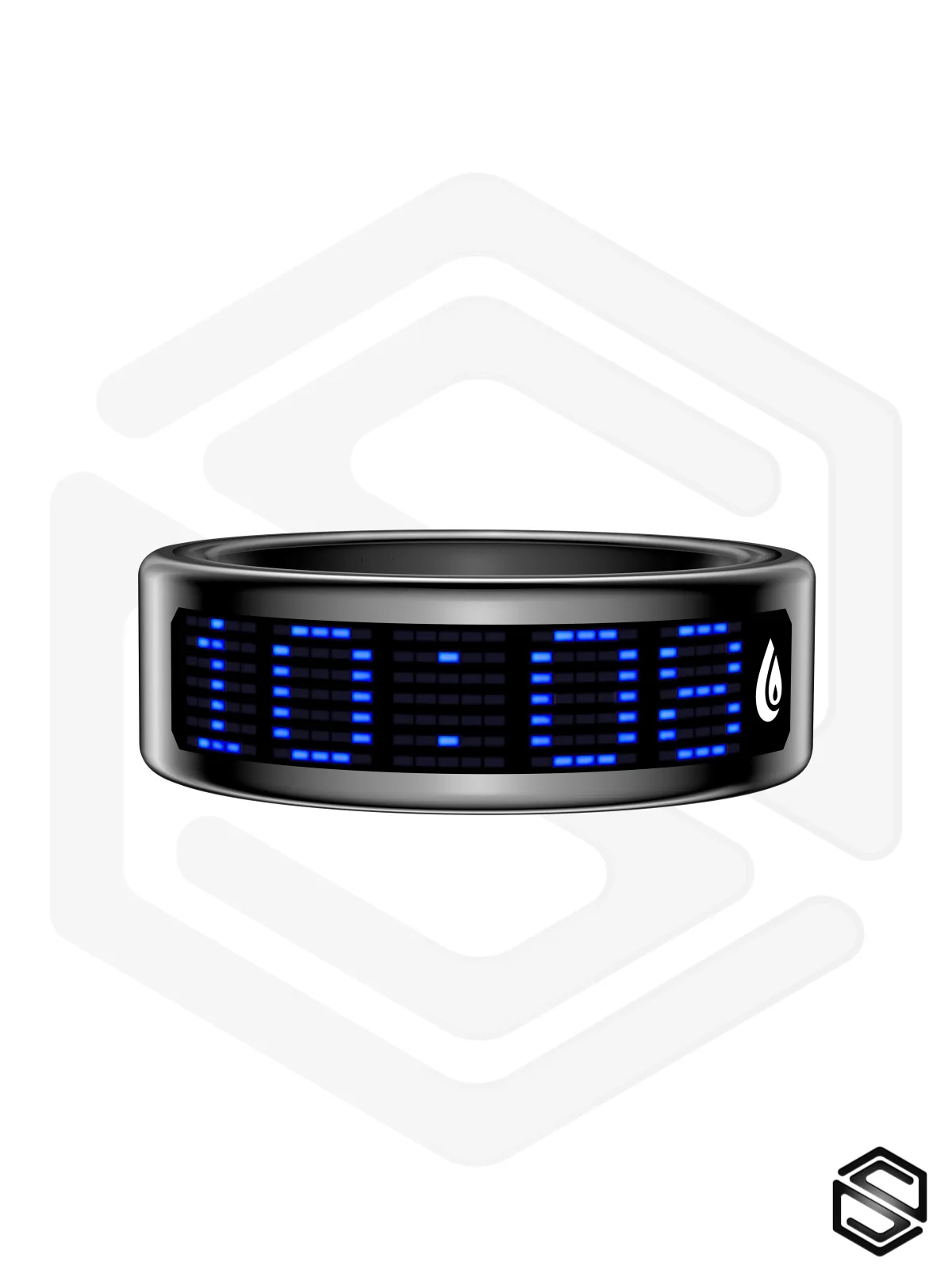 Умное кольцо с экраном & уведомлениями HerzRing Vision RW 2 обсидиан (black)