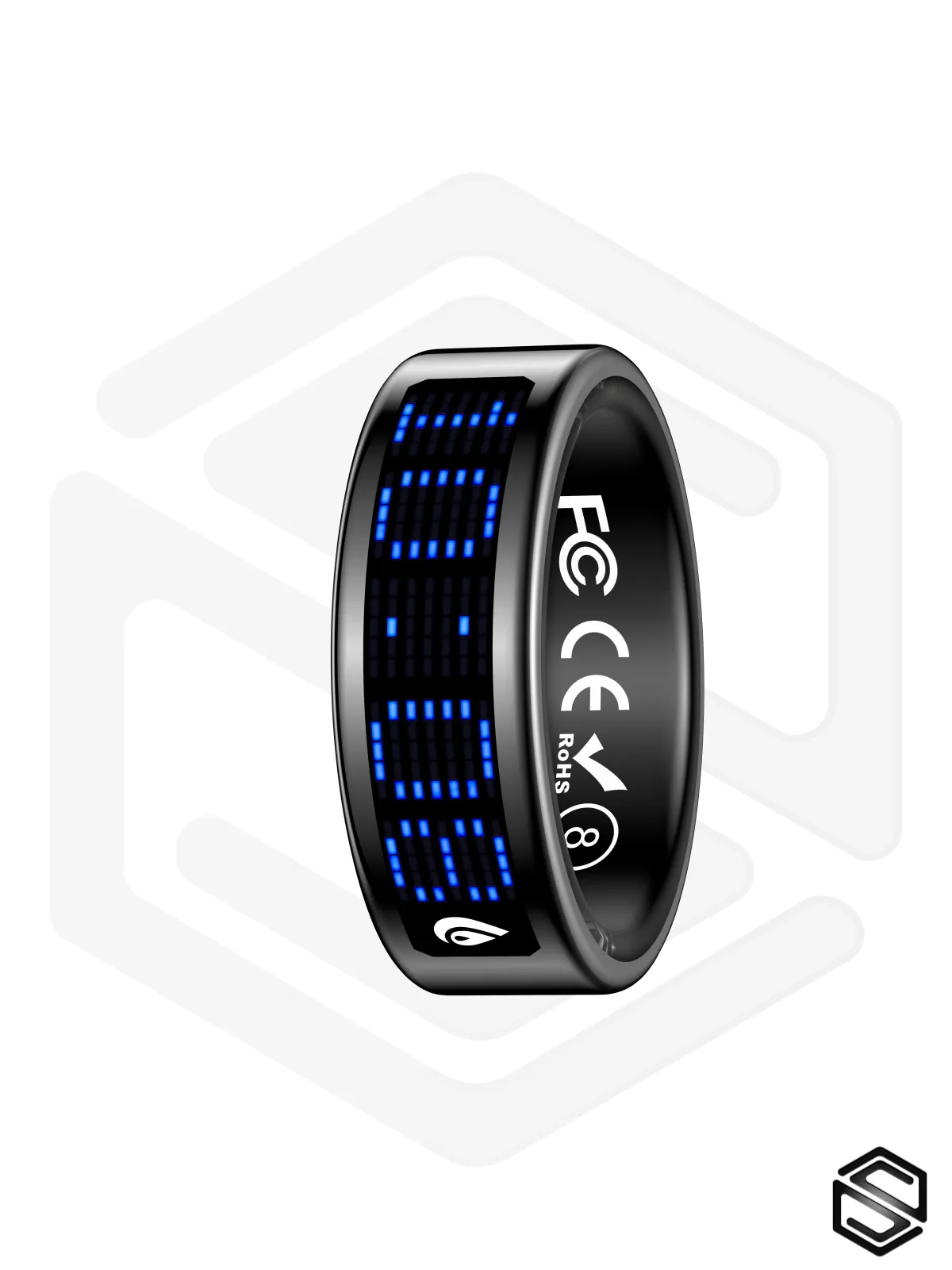 Умное кольцо с экраном & уведомлениями HerzRing Vision RW 2 обсидиан (black)