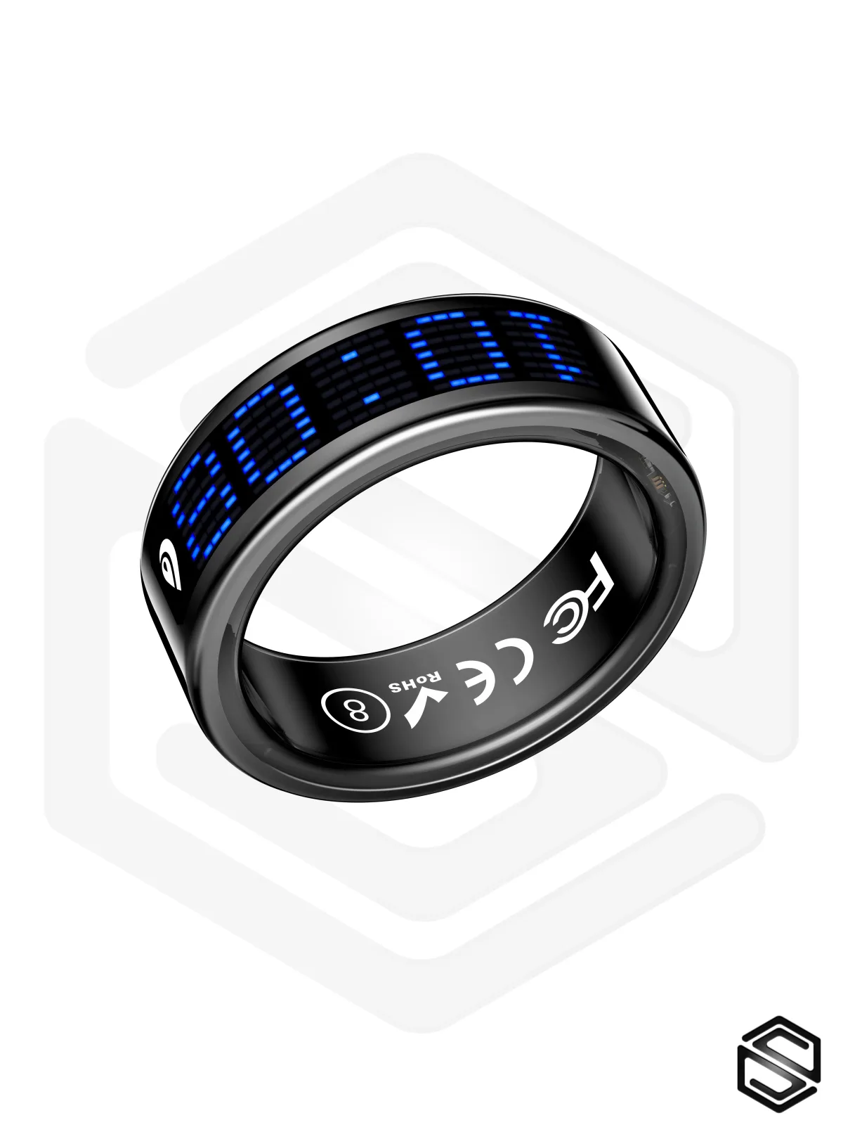 Умное кольцо с экраном & уведомлениями HerzRing Vision RW 2 обсидиан (black)