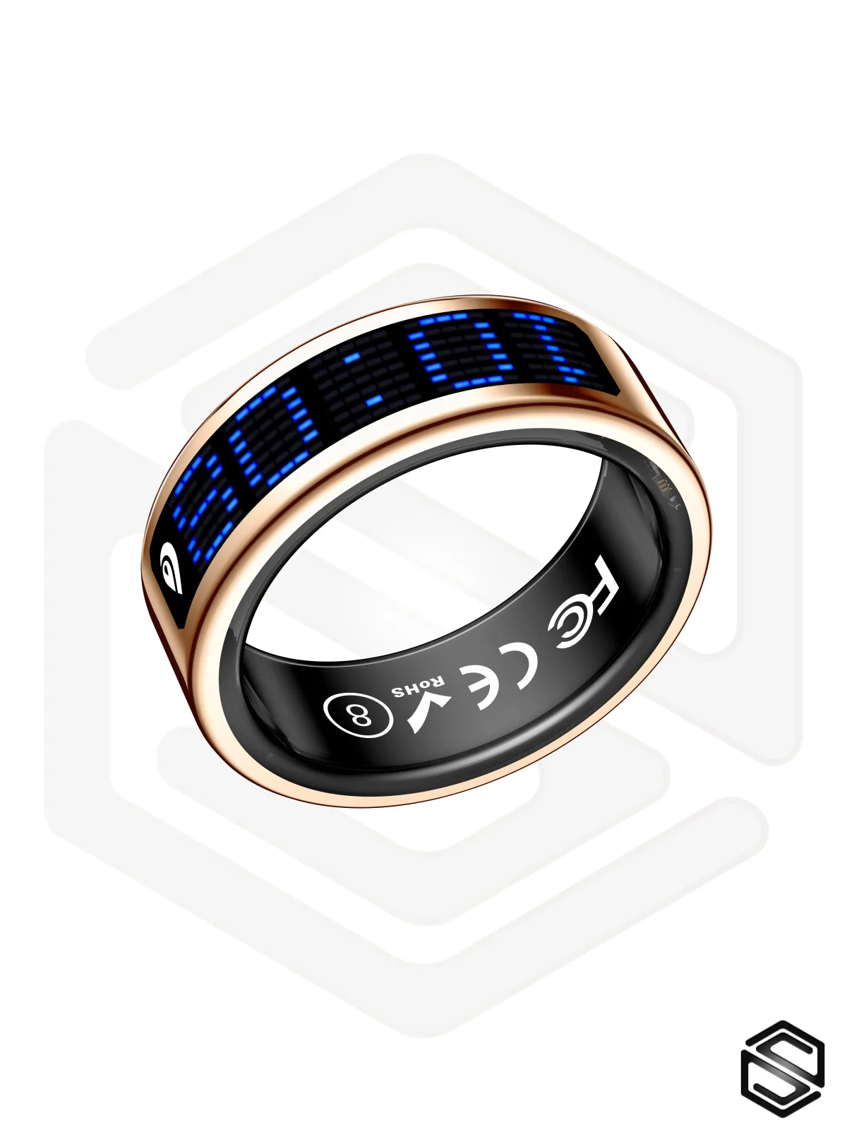 Умное кольцо с экраном & уведомлениями HerzRing Vision RW 2 розовое-золото (rose-gold)