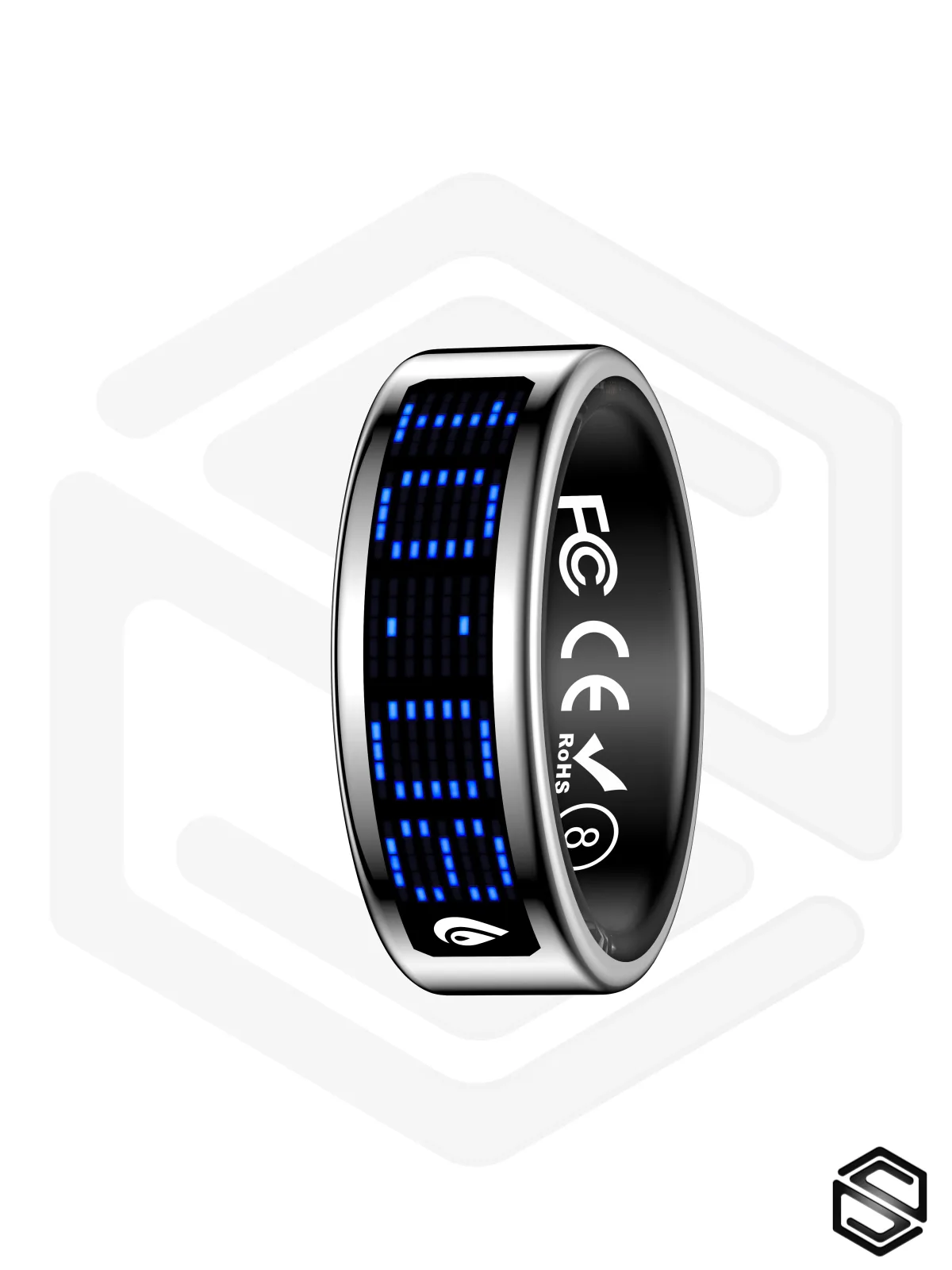 Умное кольцо с экраном & уведомлениями HerzRing Vision RW 2 титан-серебро (silver)