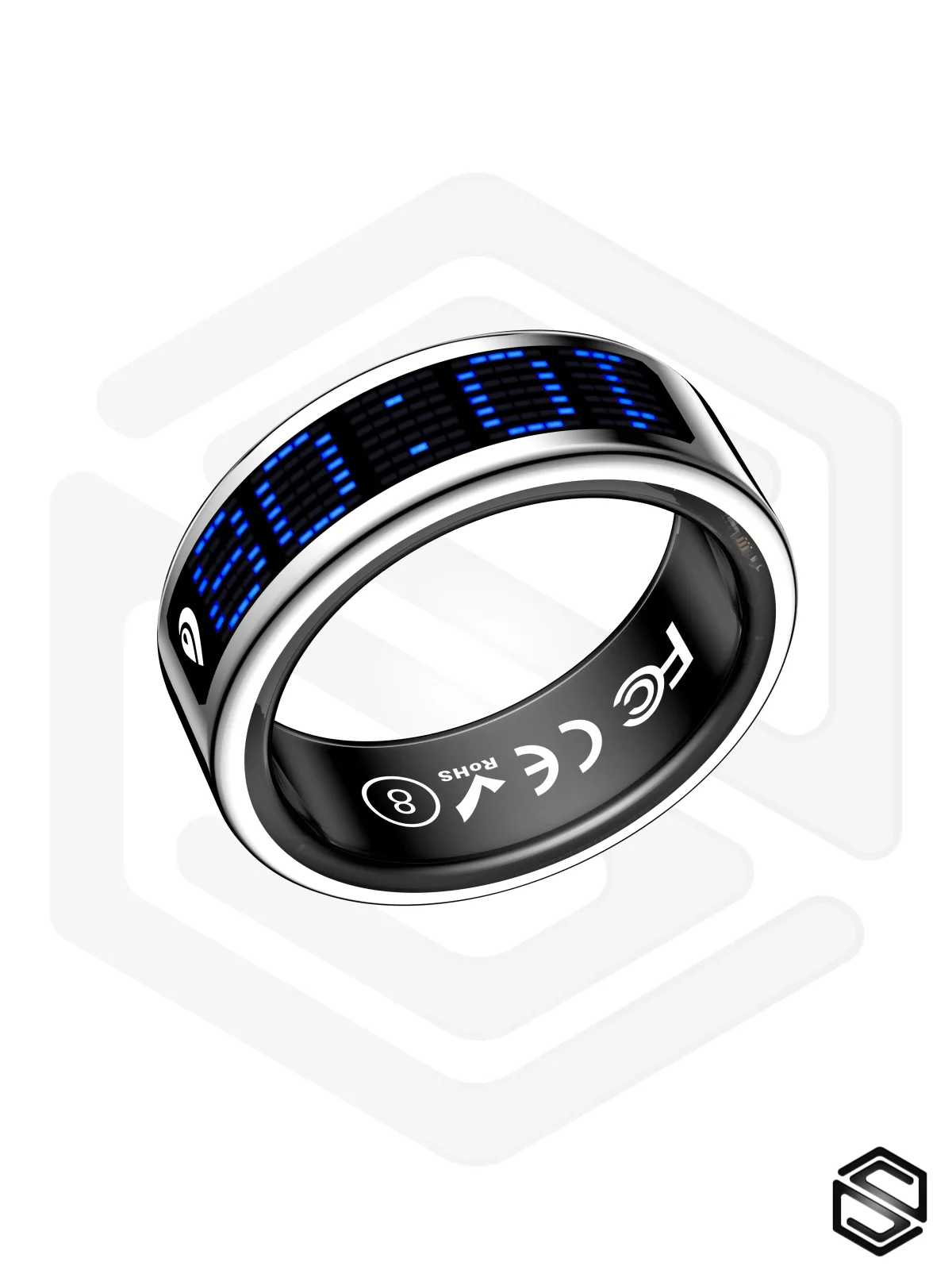 Умное кольцо с экраном & уведомлениями HerzRing Vision RW 2 титан-серебро (silver)
