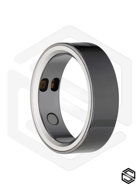 Тонкое умное кольцо с Вибрацией, Управлением & Чувствами HerzRing Sense X+ мерцающий кремень