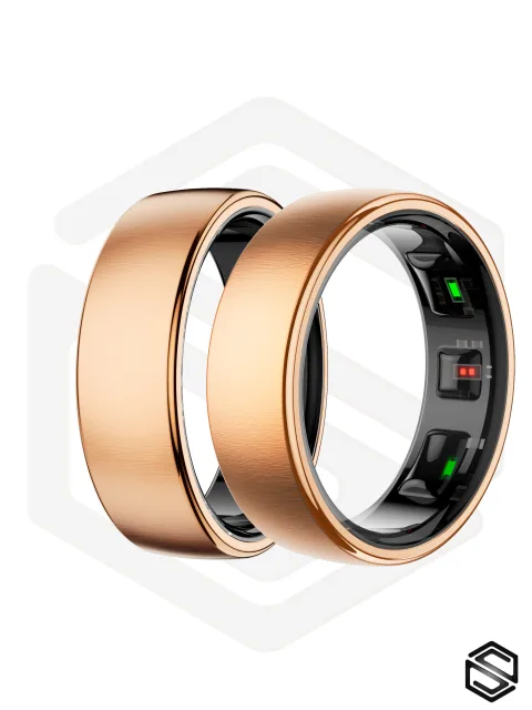 Тонкое Умное кольцо HerzRing Slim Pro c продвинутыми датчиками - матовое золото