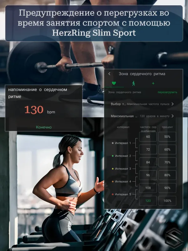 Умное кольцо с жестами HerzRing Slim Sport - античное золото