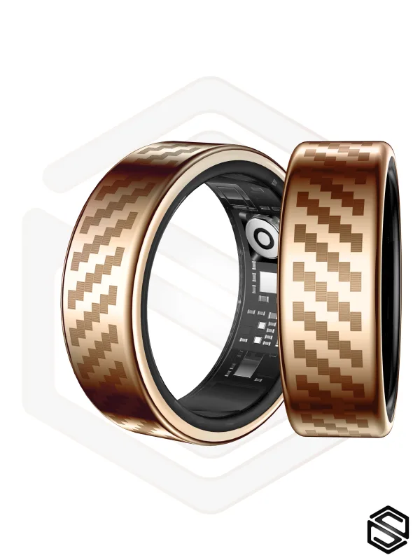 Умное кольцо с уведомлениями HerzRing Lumen RW золото (с узором)