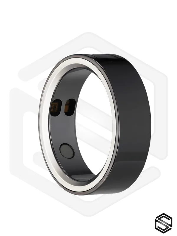 Тонкое умное кольцо с Вибрацией и Управлением HerzRing Sense Plus черный графит