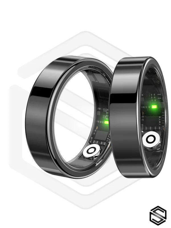 Ультратонкое Умное кольцо HerzRing Slim RJ Обсидиан