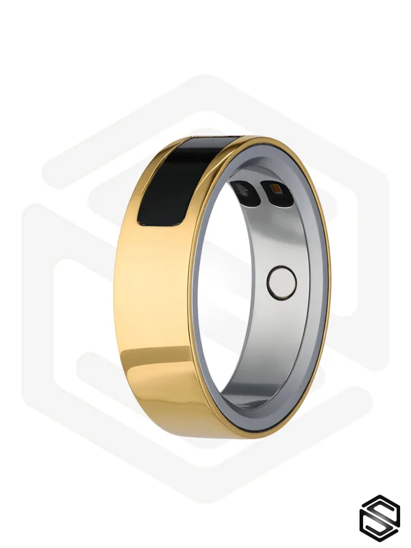 Тонкое умное кольцо с Сахаром, Вибрацией, Управлением &amp; Чувствами HerzRing Sense GX+ античное золото