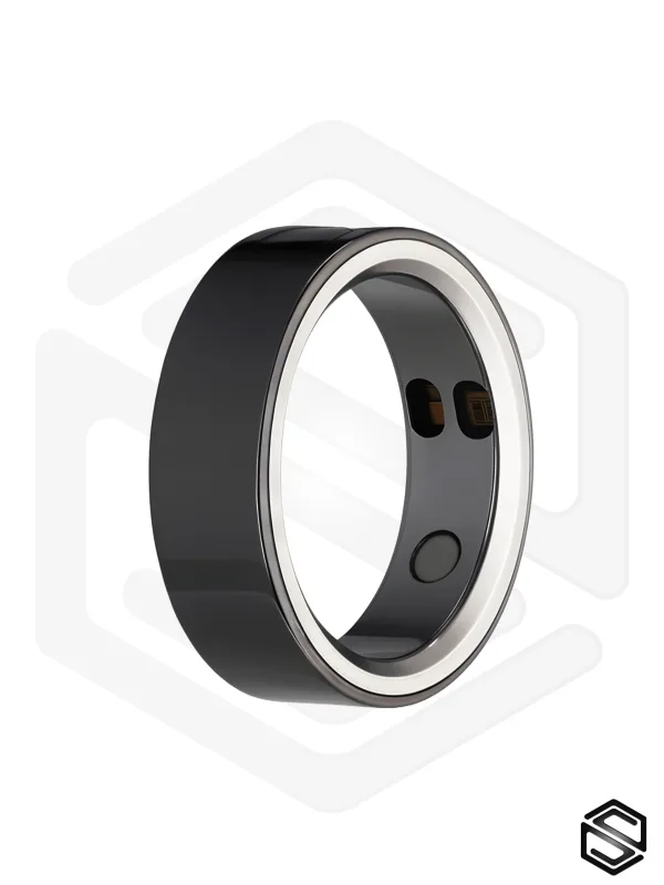 Тонкое умное кольцо с Вибрацией и Управлением HerzRing Sense Plus черный графит