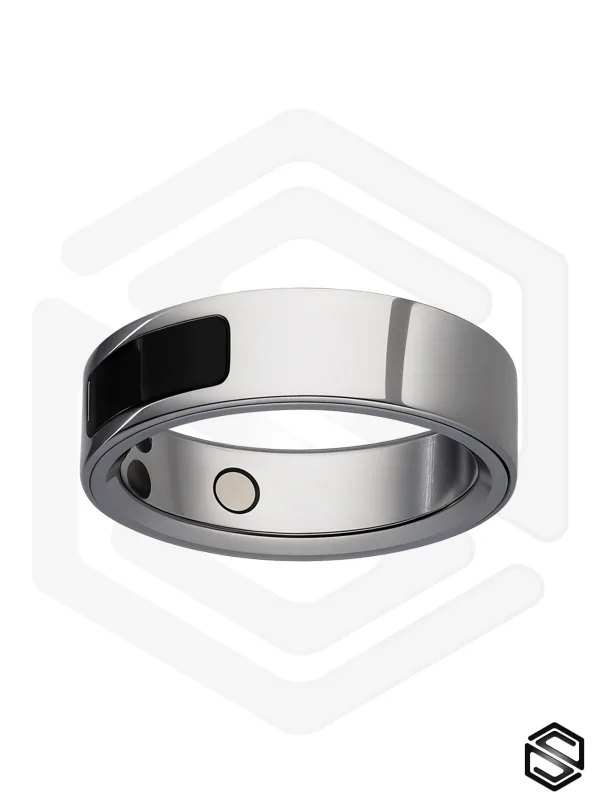 Тонкое умное кольцо с Вибрацией, Управлением &amp; Чувствами HerzRing Sense X+ титан серебро