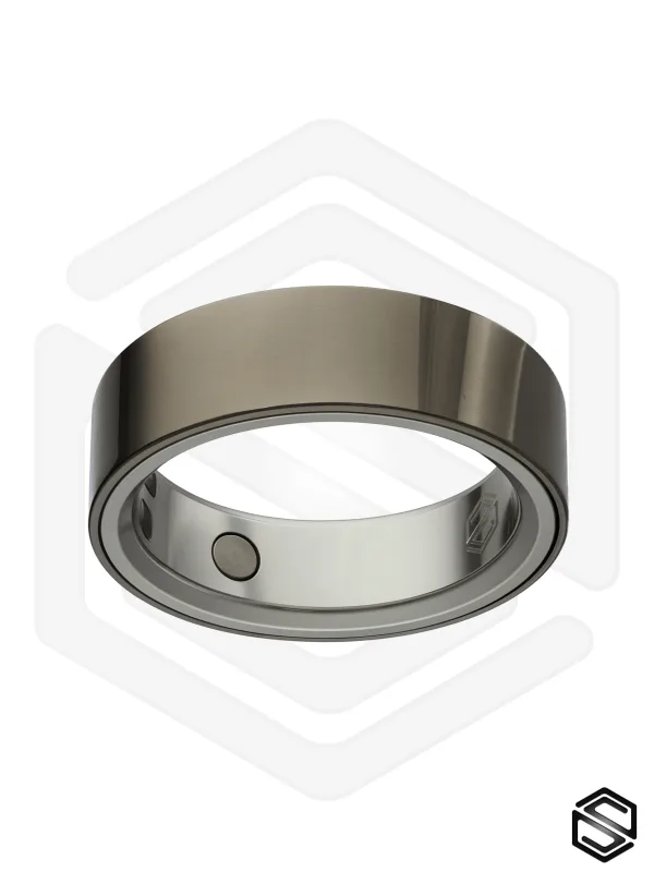 Тонкое умное кольцо с вибрацией HerzRing Sense графит (черный)