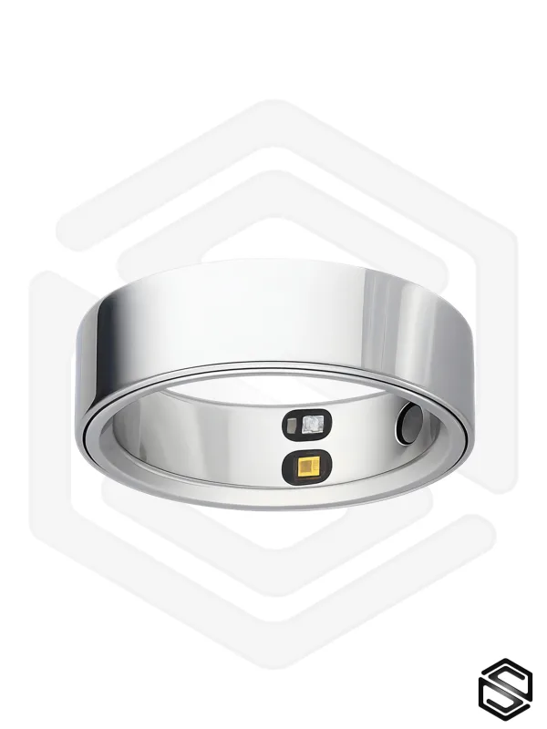 Тонкое умное кольцо с вибрацией HerzRing Sense серебристый туман