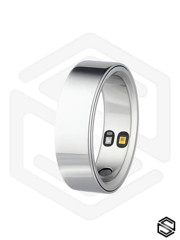 Тонкое умное кольцо с вибрацией HerzRing Sense серебристый туман