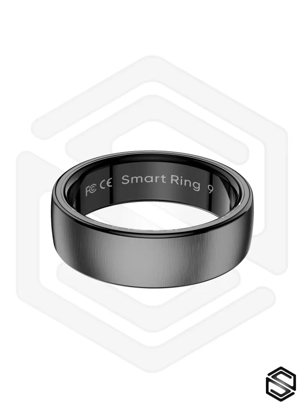 Тонкое Умное кольцо HerzRing Slim Pro c продвинутыми датчиками - обсидиан