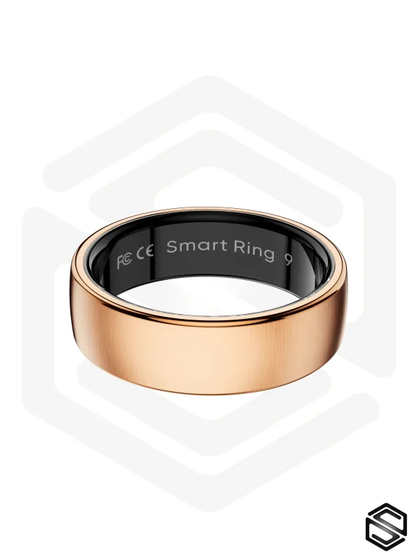 Тонкое Умное кольцо HerzRing Slim Pro c продвинутыми датчиками - матовое золото