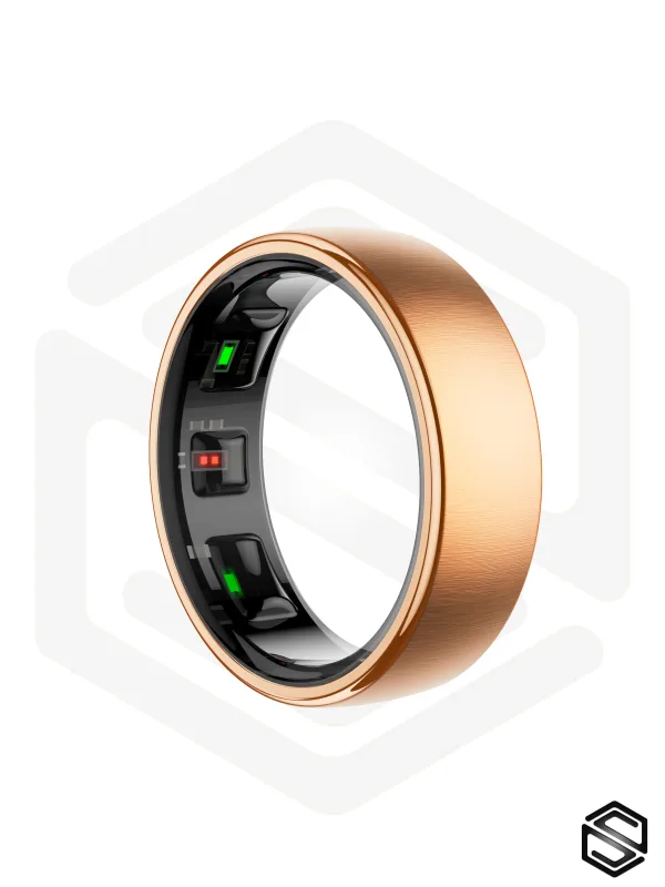 Тонкое Умное кольцо HerzRing Slim Pro c продвинутыми датчиками - матовое золото