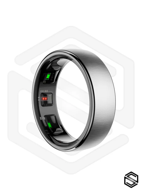 Тонкое Умное кольцо HerzRing Slim Pro c продвинутыми датчиками - серебро титан