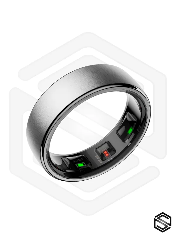 Тонкое Умное кольцо HerzRing Slim Pro c продвинутыми датчиками - серебро титан