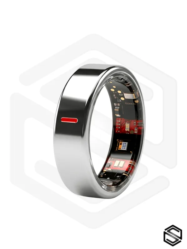 Умное кольцо с сахаром, давлением и анализом крови HerzRing Stazis Slim - серебро