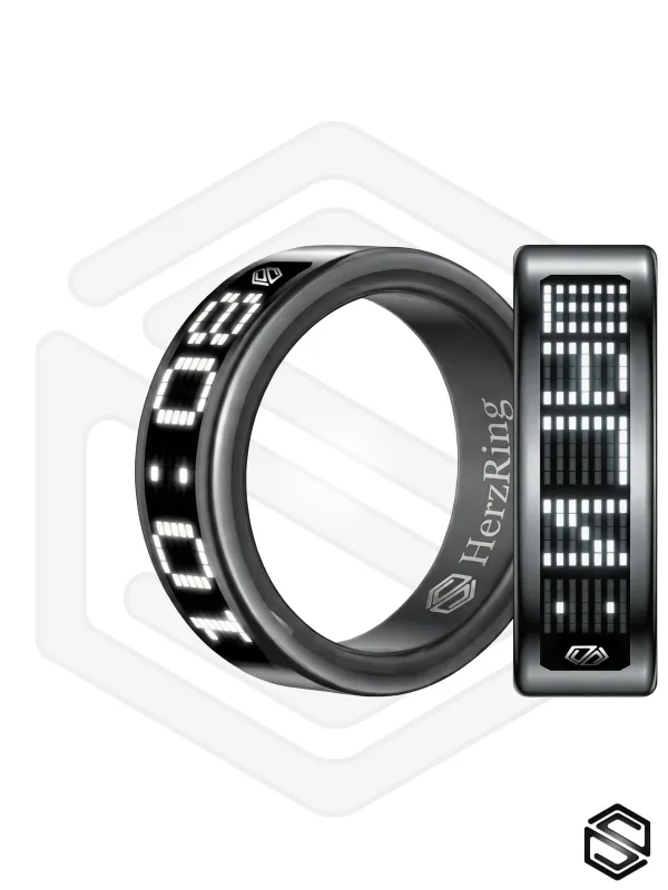 Умное кольцо с экраном &amp; уведомлениями HerzRing Vision RW 2 титан-серебро (белый экран)