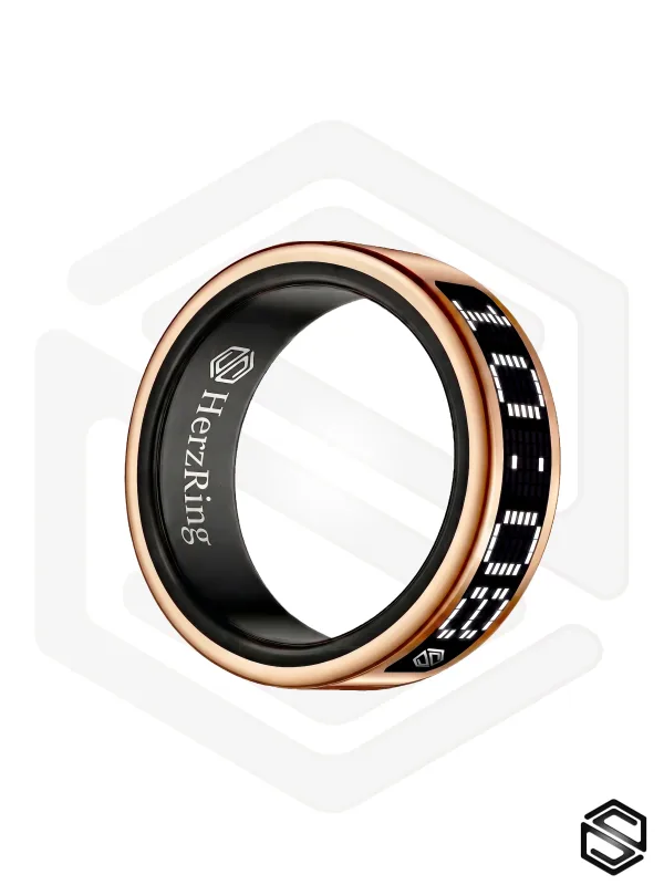 Умное кольцо с экраном &amp; уведомлениями HerzRing Vision RW 2 розовое-золото (белый экран)