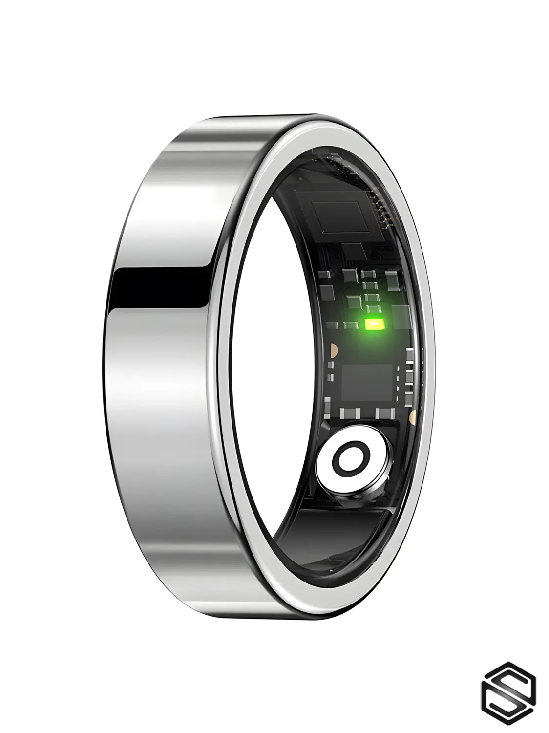 Тонкое Умное кольцо herzring slim rj Обсидиан