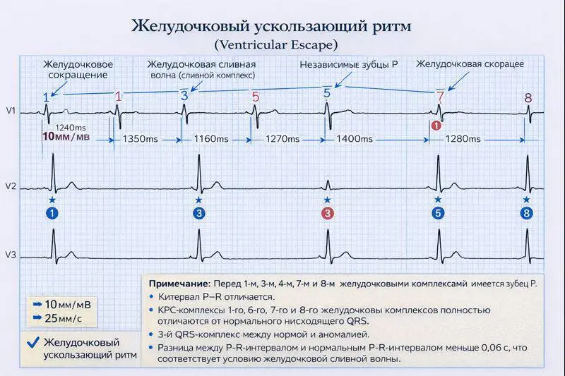 Желудочковый ускользающий ритм: причины, ЭКГ-признаки и когда нужен кардиостимулятор