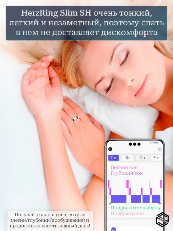 Тонкое Умное кольцо HerzRing Slim SH Золото