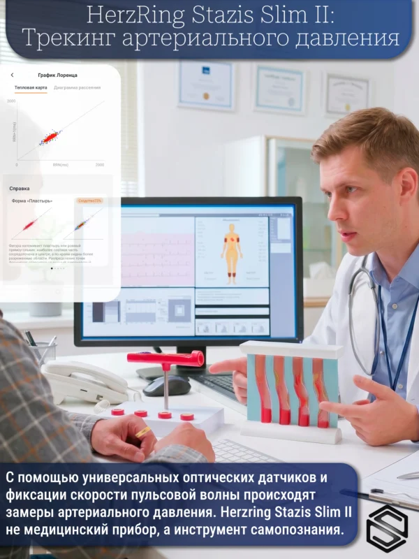 Умное кольцо HerzRing Stazis Slim II - золото